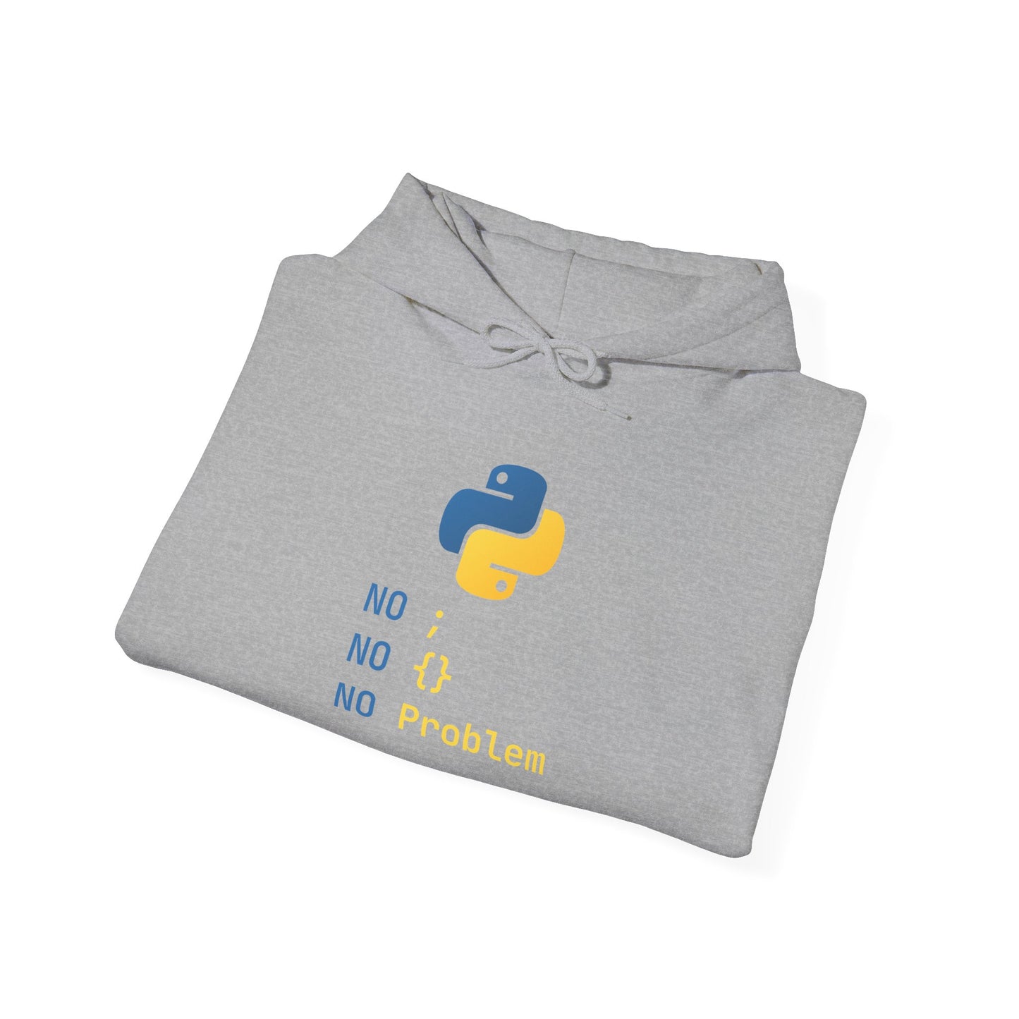 Python Programmer's Hoodie - No ; No () No Problem, Gift for Tech Lovers, Coder, CS Guy