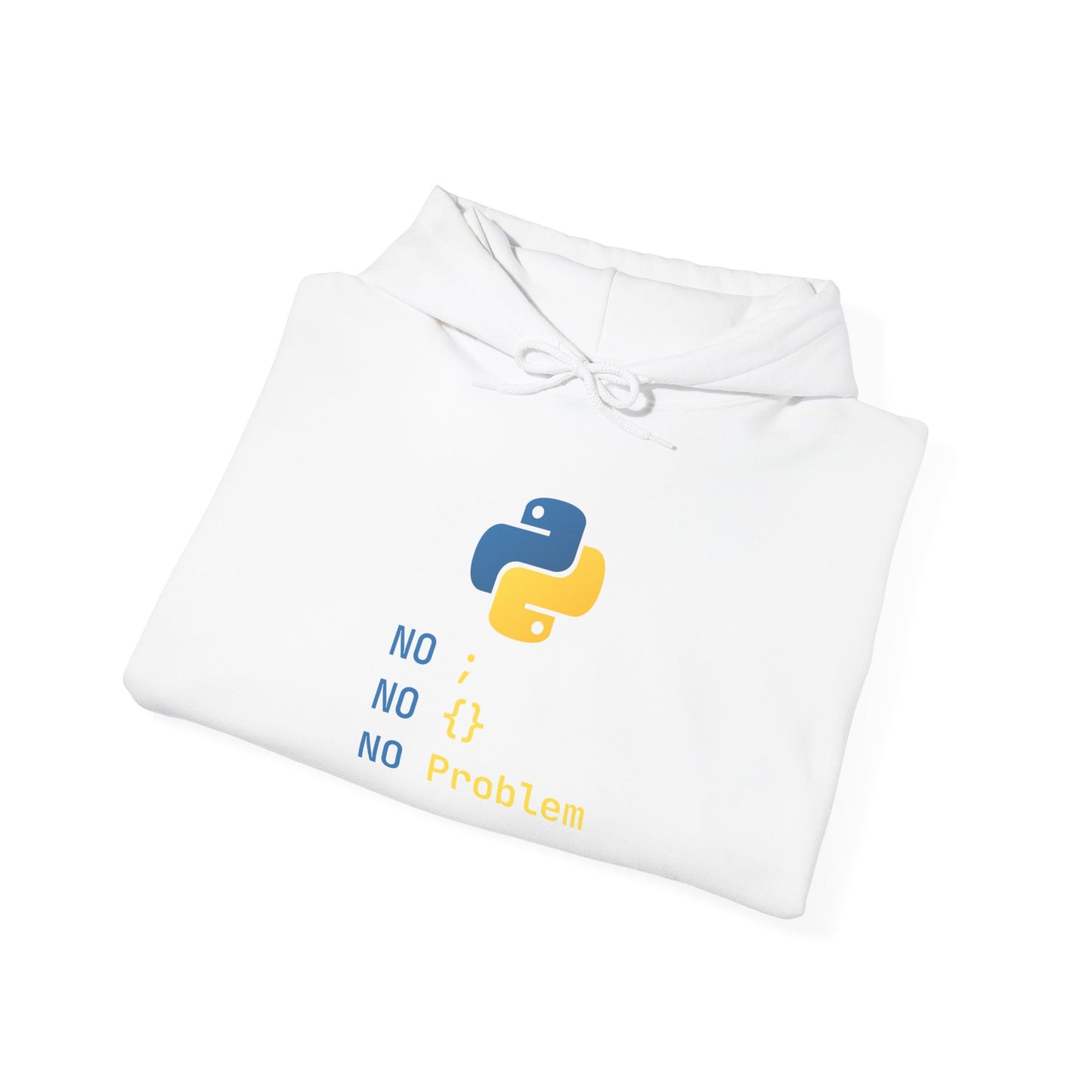 Python Programmer's Hoodie - No ; No () No Problem, Gift for Tech Lovers, Coder, CS Guy